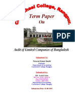 Audit of Limited Companies of Bangladesh COVER PAGE