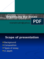 Organising the essay