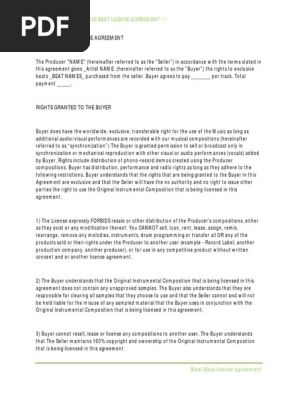 exclusive beat license agreement