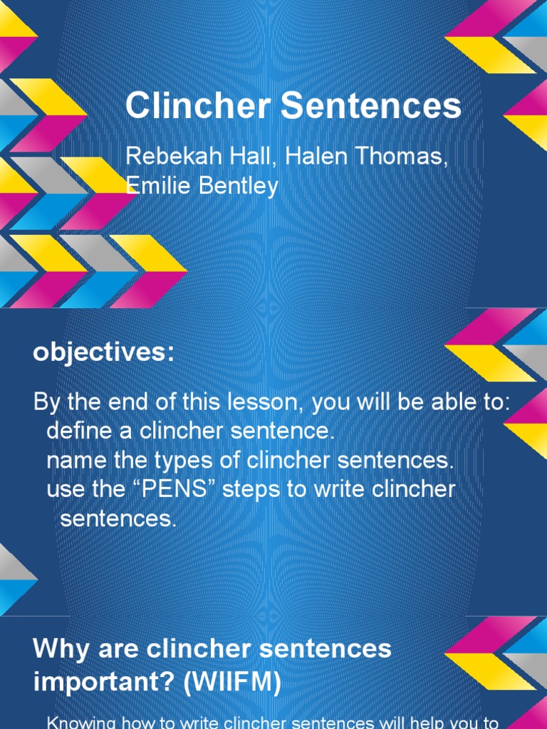 good clincher sentence for essay