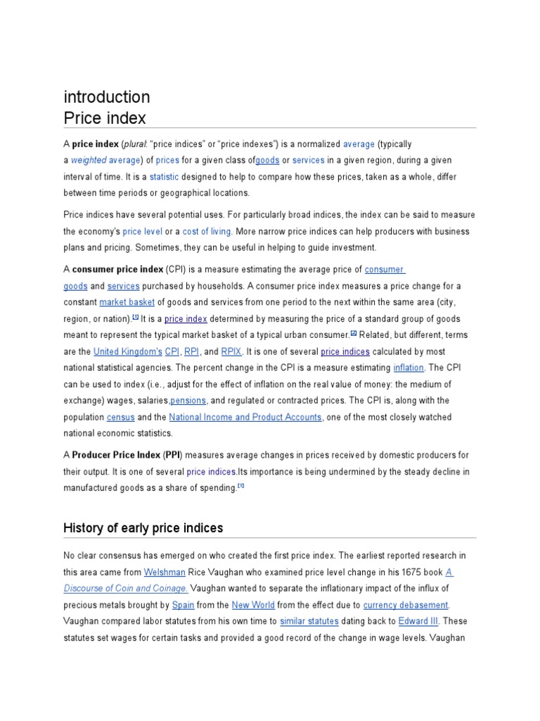 Understanding Price Indices and Their Uses | PDF | Price Indices ...
