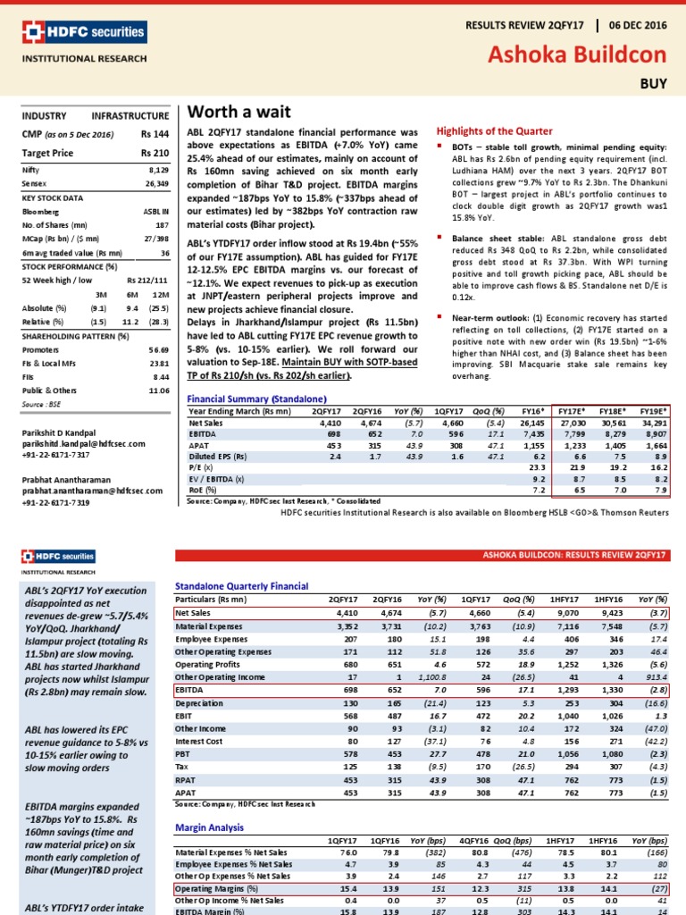 Ashoka Buildcon Worth A Wait PDF Securities (Finance) Financial Economics