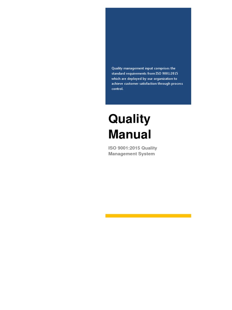 Quality Management System Manual Pdf Quality Management