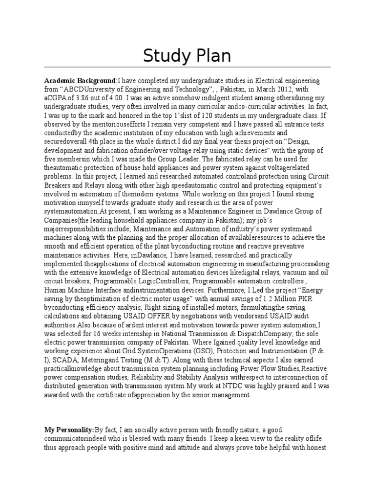 How To Write A Good Study Plan For Scholarship