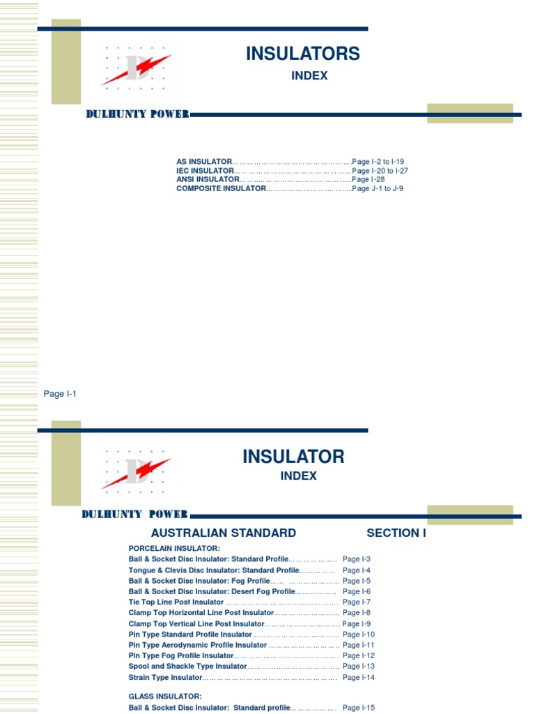 09 Catalogue Section I Insulators | PDF | Insulator (Electricity ...