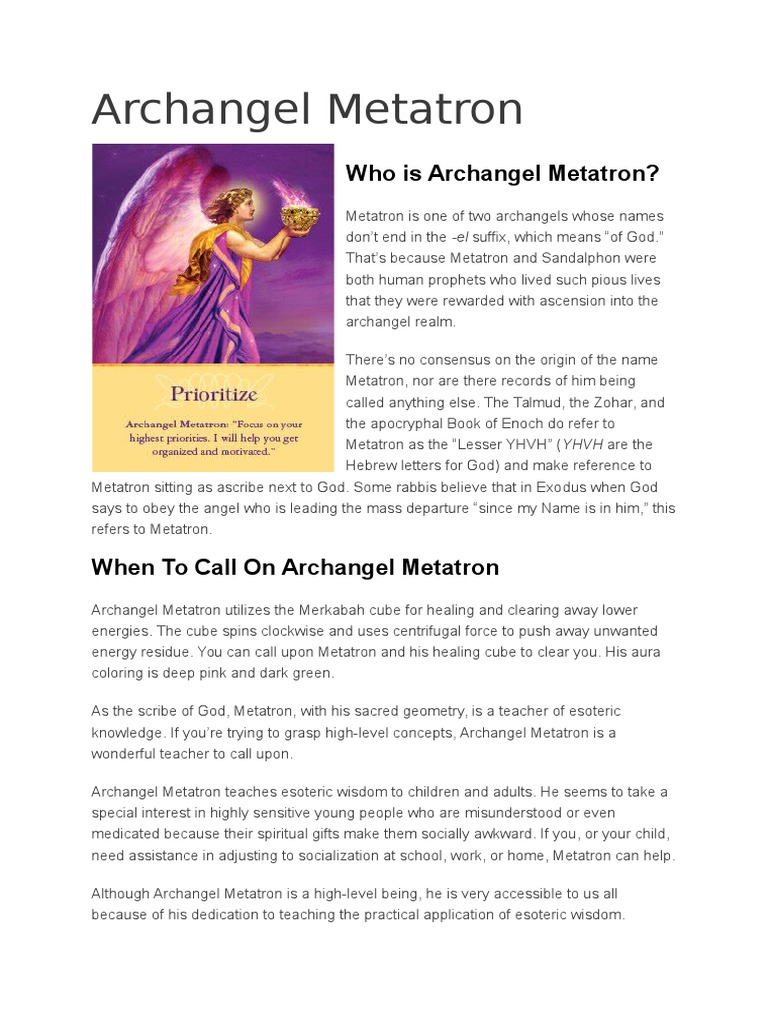 Understanding Archangel Metatron | PDF | Philosophy | Self-Improvement