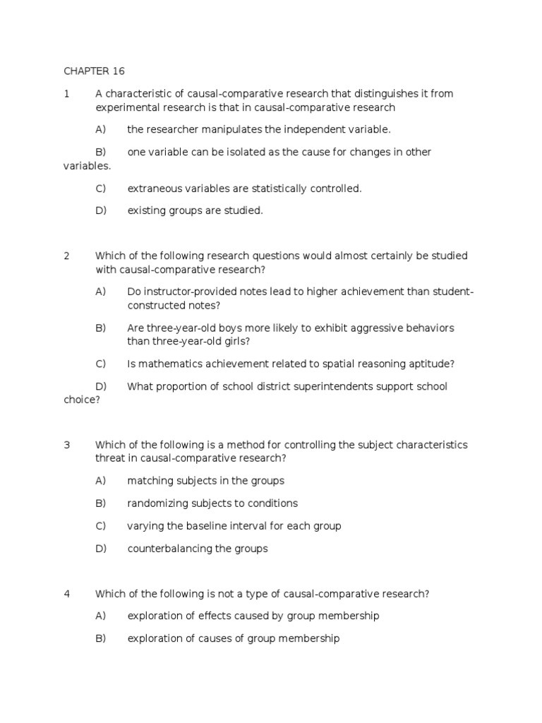 Causal-Comparative Research Guide | PDF | Causality | Experiment
