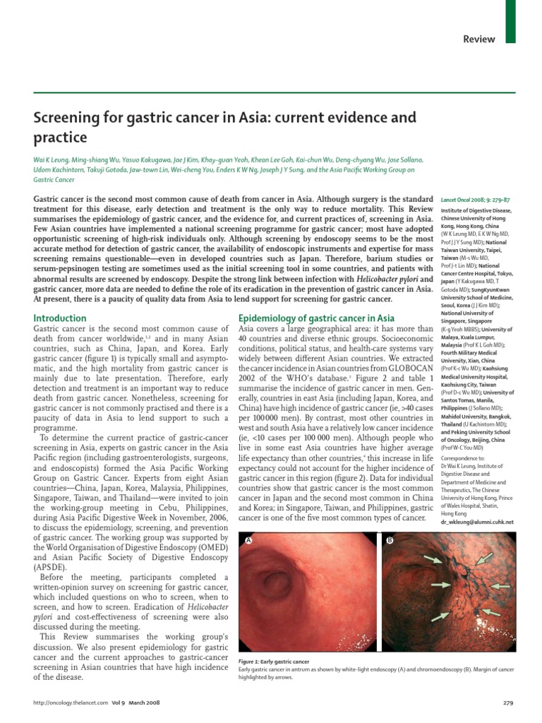 Screening For Gastric Cancer in Asia | PDF | Screening (Medicine) | Cancer