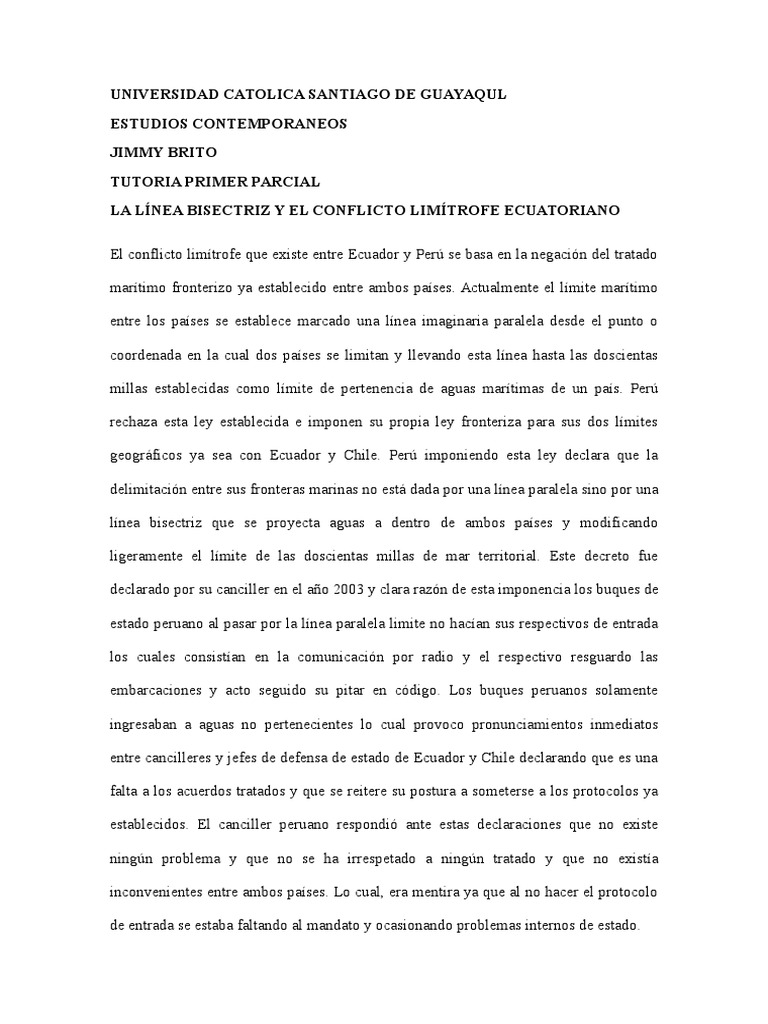 Conflicto Limítrofe Ecuador-Perú: Análisis | PDF | Perú | Ecuador