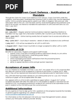 CCD Mandate Notification