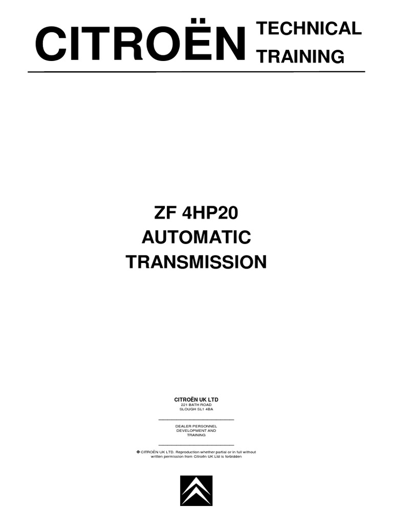 ZF4hp20 Citroen | PDF | Automatic Transmission | Transmission (Mechanics)