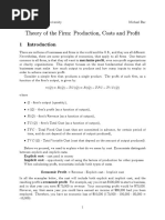 Theory of Cost and Profit