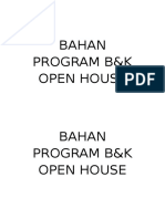 Bahan Program B&K Open House
