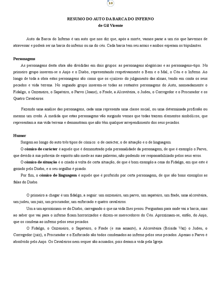 Resumo do auto da barca do inferno pdf diabo judeus