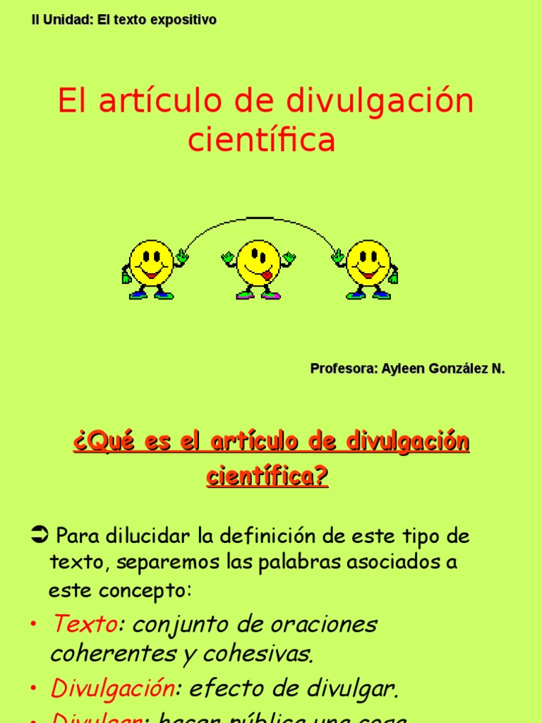 El Articulo de Divulgacion Cientifica PDF