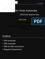 Examples For Finite Automata: CSC3130 Tutorial One