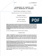 Verbal Aggression by Parents and Psychosocial Problems