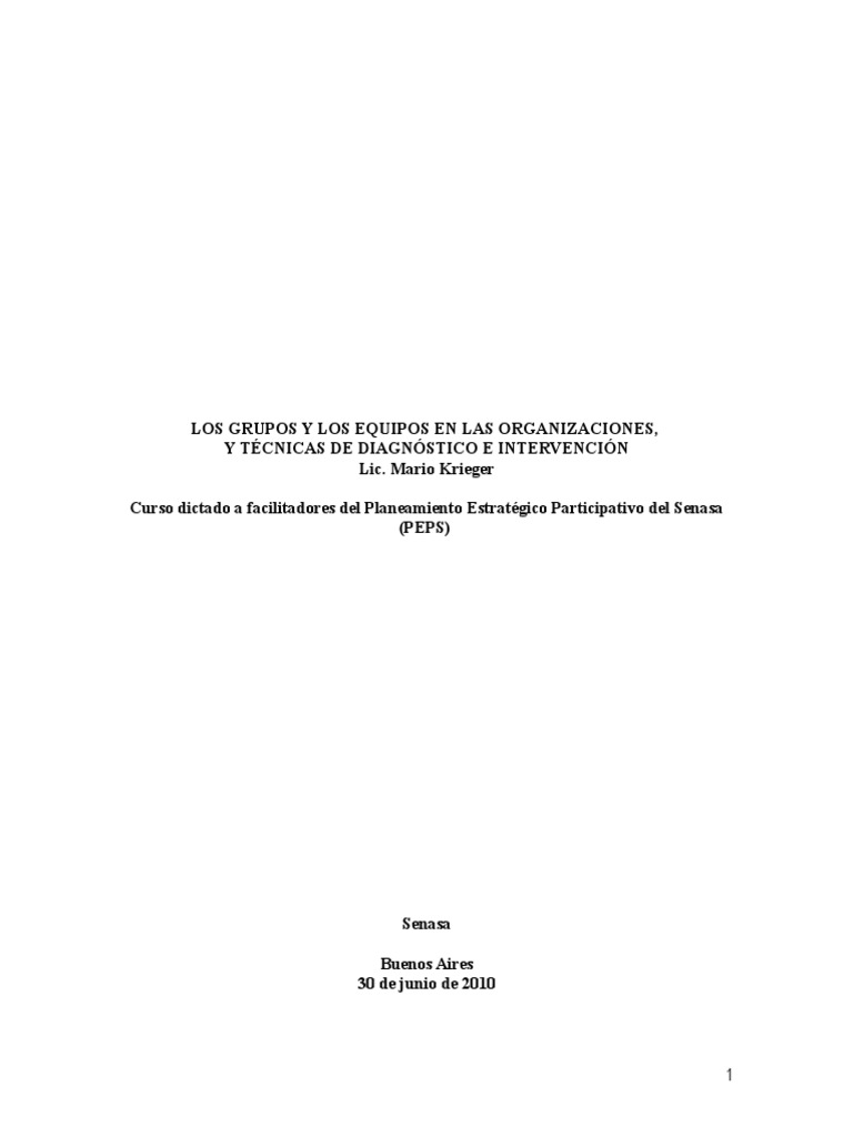 Grupos y Equipos en Organizaciones Curso Senasa | PDF | Toma de ...