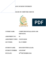 DMI-ST. EUGENE UNIVERSITY BACHELOR OF COMPUTER SCIENCE COURSE NAME: COMPUTER INSTALLATION AND SERVICING ASSIGNMENT NO: 01 ASSIGNMENT TOPIC: CD/DVD ROM