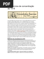 12 Exercícios de Concentração de 1918