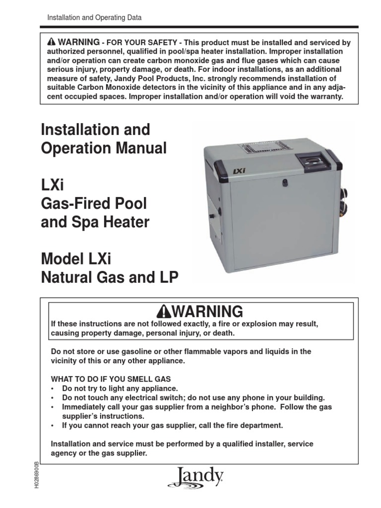 Jandy Heaters LXI Manual | Hvac | Valve
