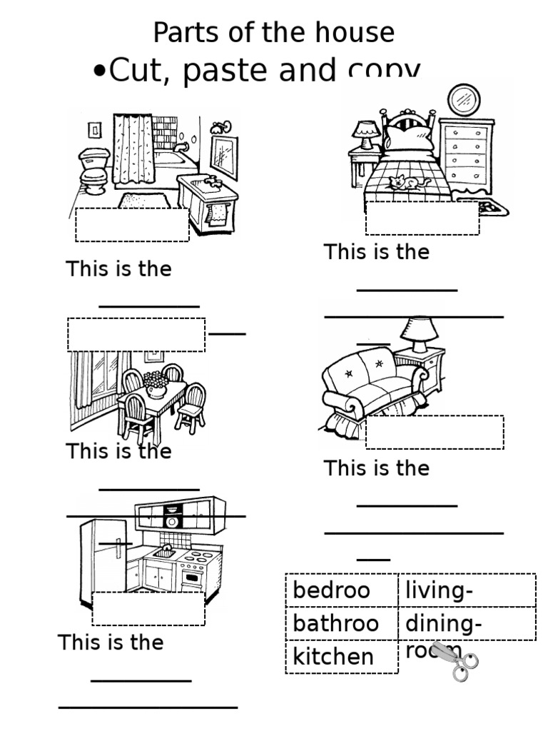 Cut, Paste and Copy.: Parts of The House | PDF