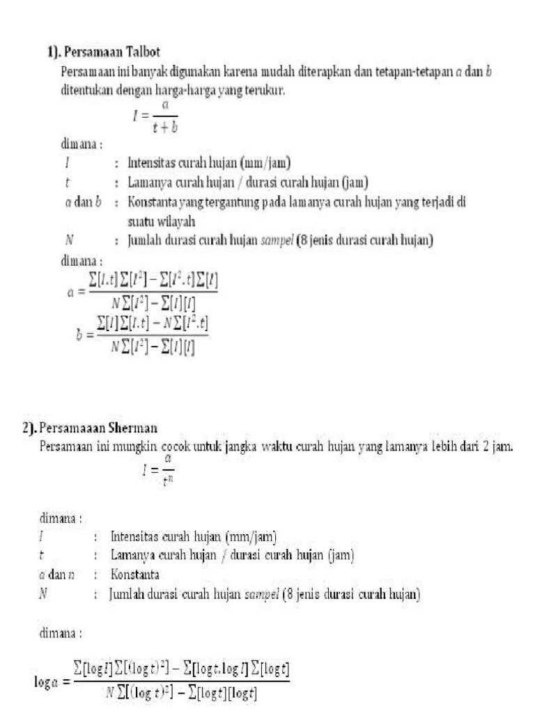 Persamaan Talbot dalam Curah Hujan | PDF