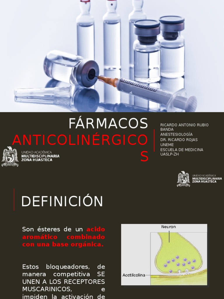 Fármacos Anticolinérgicos: Mecanismos y Efectos | PDF | Drogas ...