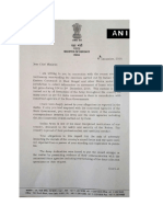 Defence Minister's Letter To Bengal Government