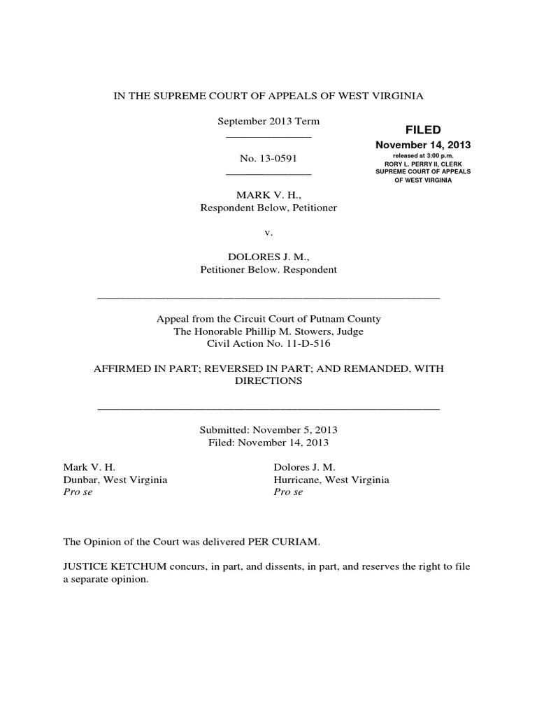 WV Supreme Court Opinion - Mark V Halburn v. Dolores J Halburn #13-0591