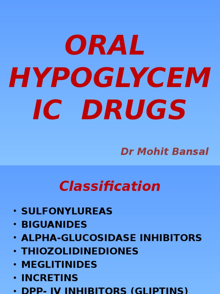 Oral Hypoglycemic Drugs | PDF | Hypoglycemia | Insulin