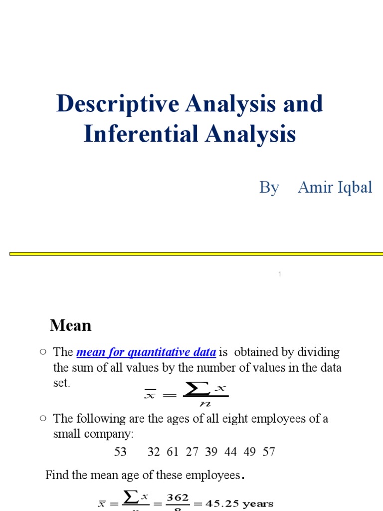 Lecture 7.descriptive and Inferential Statistics | PDF | Statistical ...