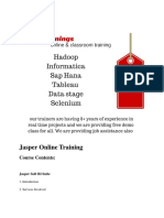 Jasper Online Training