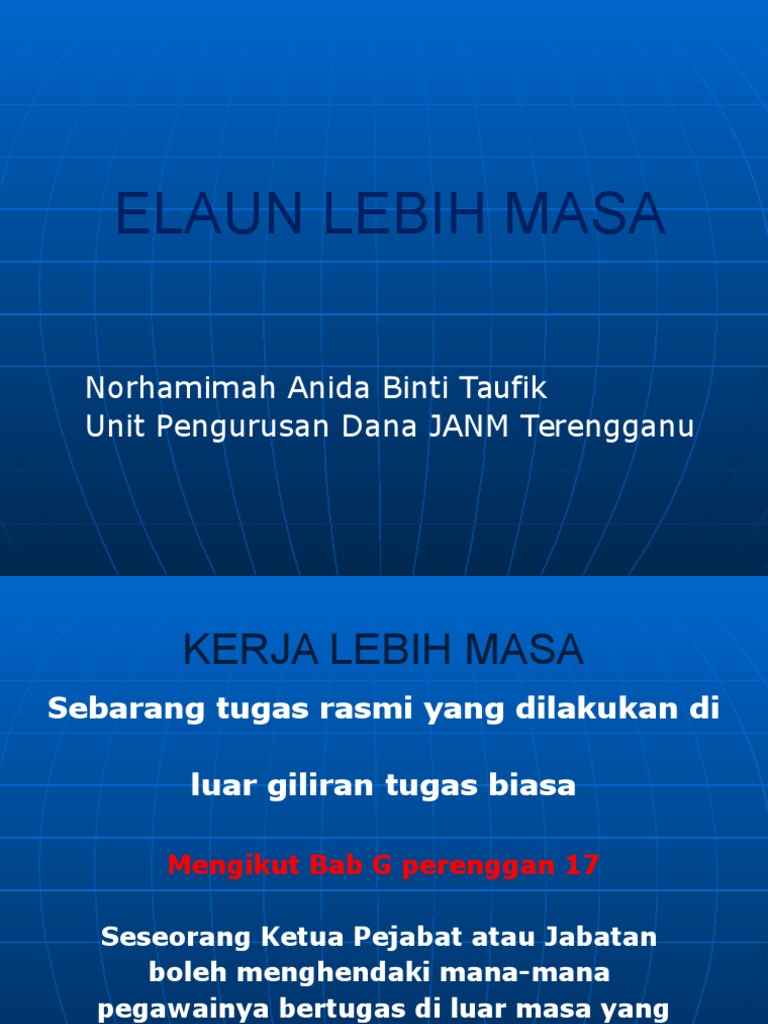 Perintah Am Bab G Kerja Lebih Masa  PDF