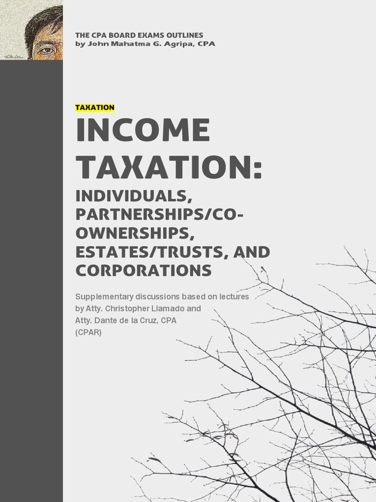 TAXATION Taxation of Individuals, Partnerships and CoOwnerships