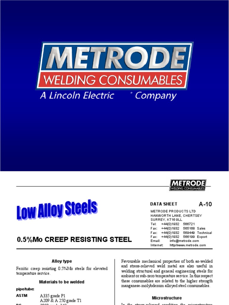 Metrode Consumables Pdf Welding Construction