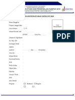 Formulir Pendaftaran Ospek Uny 2016: (Ditempel/diprint)