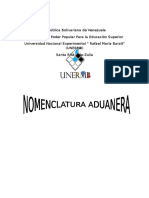 Informe de Nomenclatura Aduanera Unidad IV