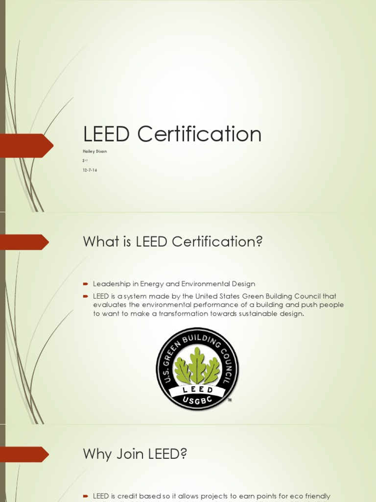 leed certification powerpoint Leadership In Energy And Environmental
