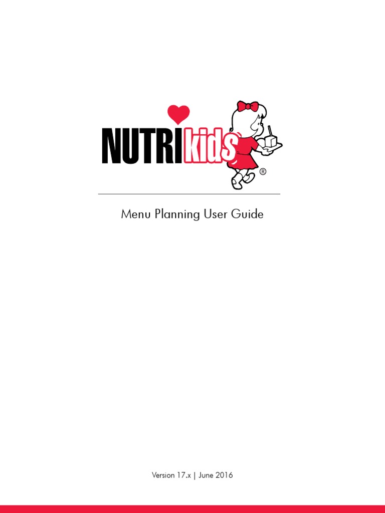 Nutrikids Users Guide | PDF | Menu | Nutrition Facts Label