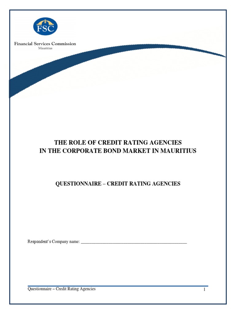 Credit Rating Survey for Agencies | PDF | Finance & Money Management