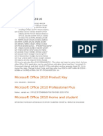Serial Office 2010: Microsoft Office 2010 Product Key