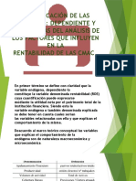 Especificación de Las Variables: Dependiente Y Explicativas Del Análisis de Los Factores Que Influyen en La Rentabilidad de Las Cmac