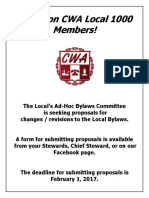 Proposed Bylaws Changes Flyer
