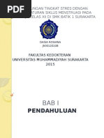 Download HUBUNGAN TINGKAT STRES DENGAN KETERATURAN SIKLUS MENSTRUASI PADApptx by Daisa Rosiana SN333752791 doc pdf
