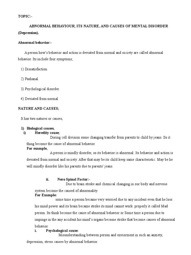  Causes Of Abnormal Behavior In Psychology Psychology Theories 