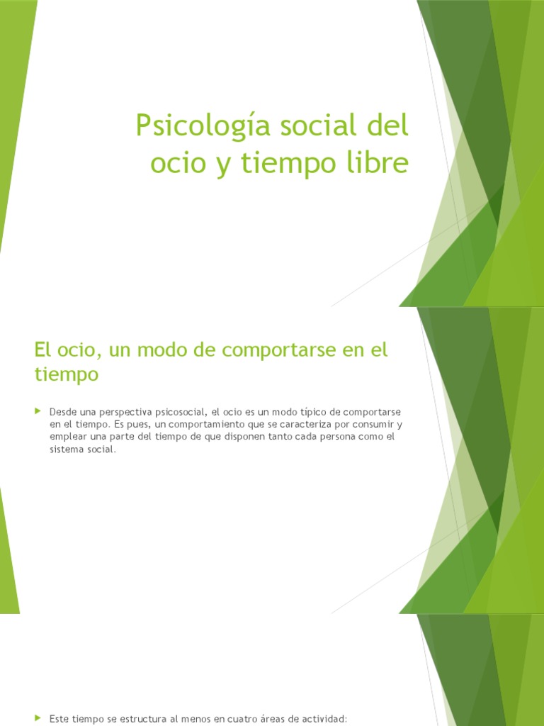 Psicología Social Del Ocio y Tiempo Libre Ocio