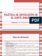 Política Devolución El Corte Inglés.