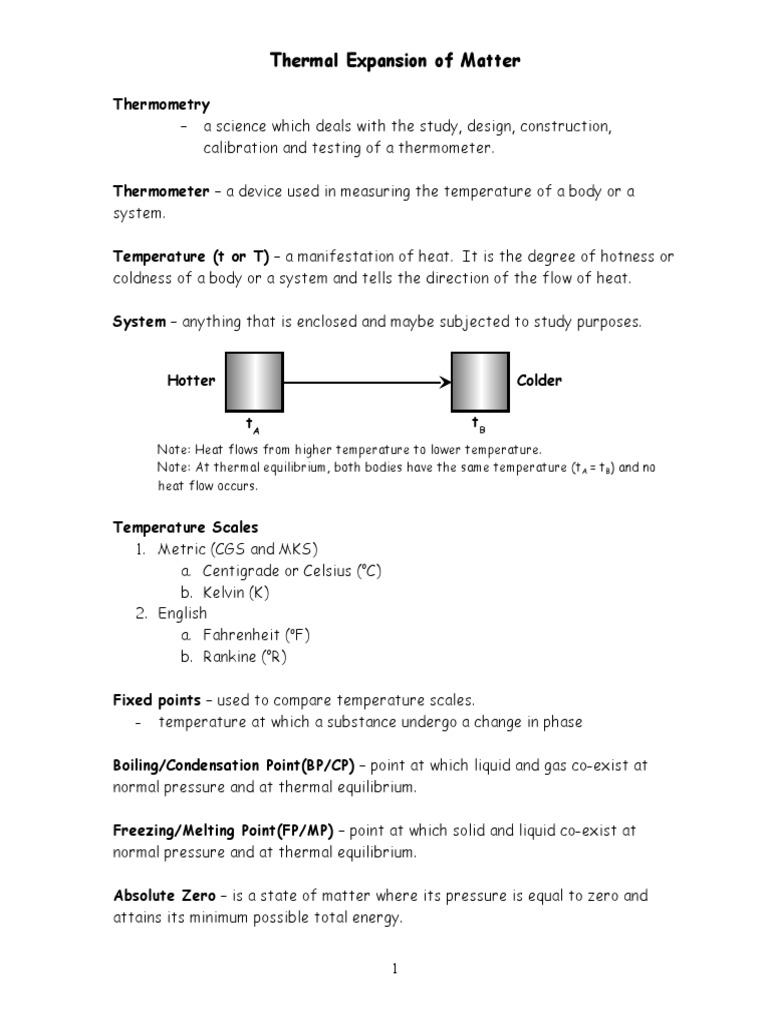 01 Thermal Expansion of Matter Thermometer Temperature