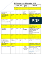 Chapter 1 2016 Calendar-As of December 2016: Chapter Event Date Time Day Project Officer Remarks